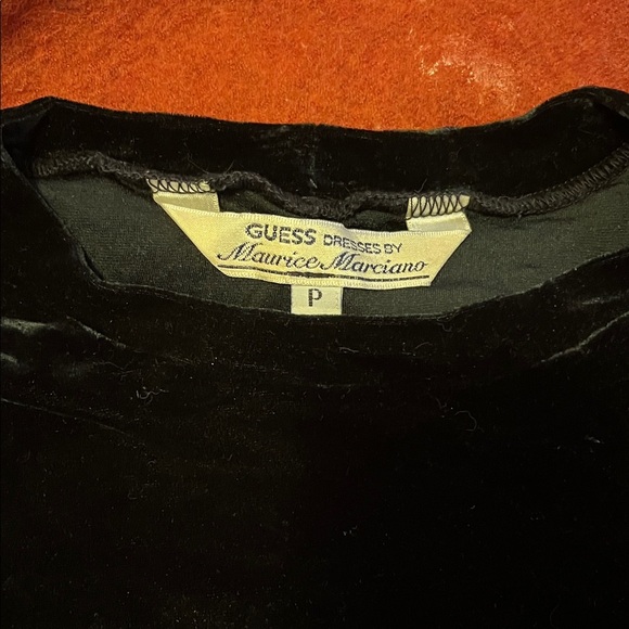 Vintage Guess by Marciano Elegant Black Velvet Women's Mini Dress - Picture 3 of 4